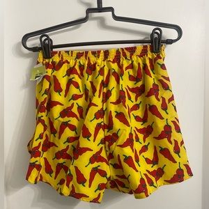 Red chili pepper yellow shorts